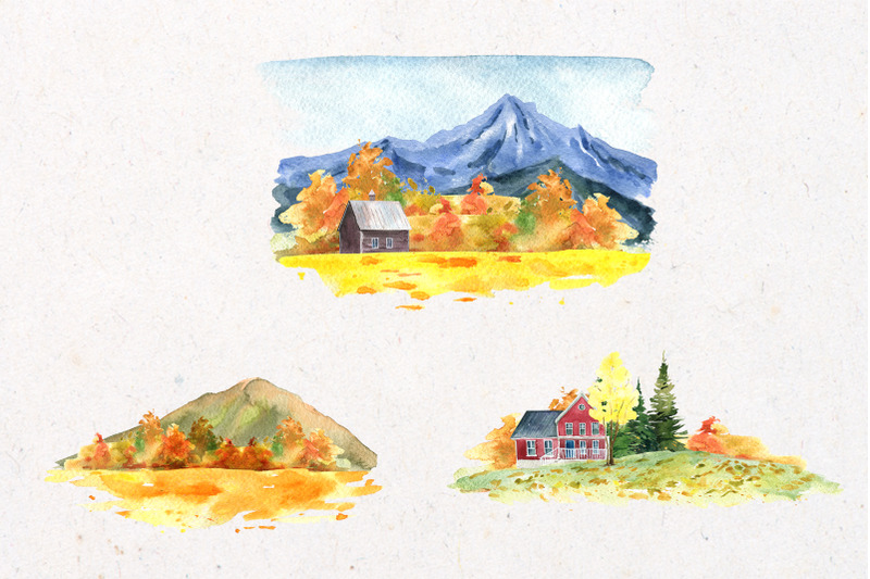 watercolor-autumn-landscapes