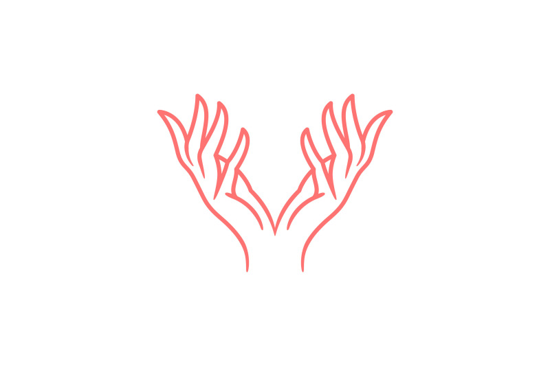 line-art-elegant-female-hands-logo-design-vector-illustration