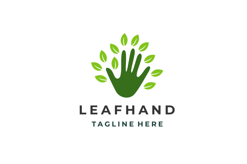 hands-and-green-leaves-logo-design-vector