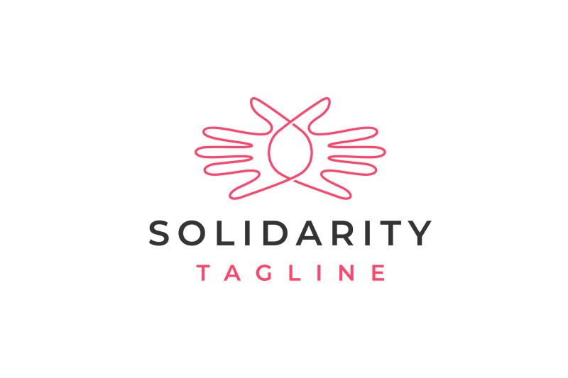 line-art-hand-diversity-team-community-logo-design-vector