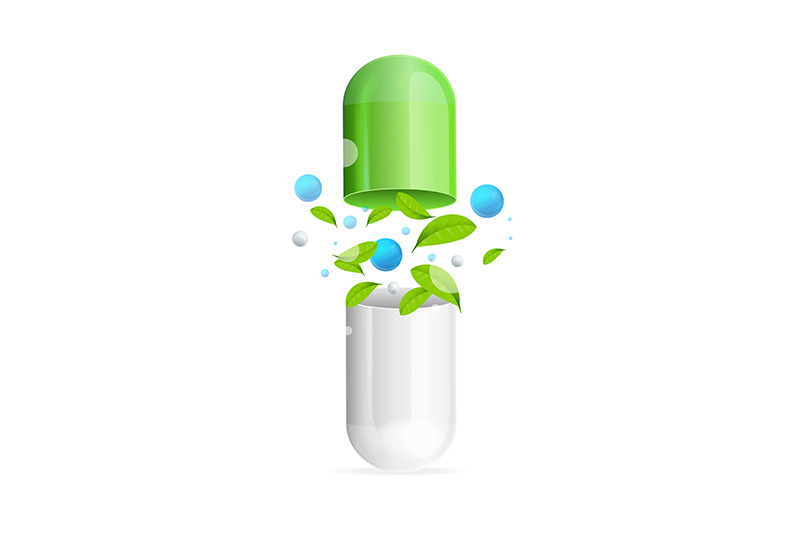 realistic-detailed-3d-pill-with-green-leaf