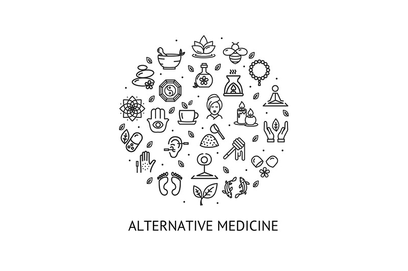 alternative-medicine-round-design-template-contour-lines-icon-concept