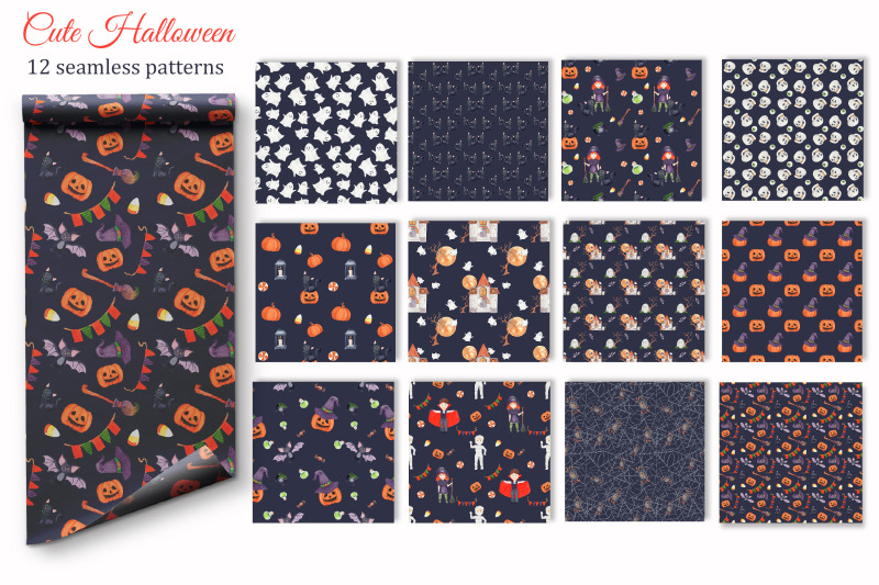 halloween-digital-paper-halloween-background-kids-seamless-pattern