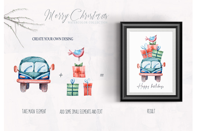 watercolor-christmas-clipart-christmas-cars-and-trucks