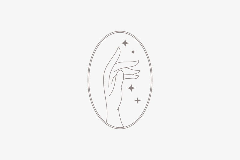 line-art-beautiful-woman-hand-for-care-logo-design-vector