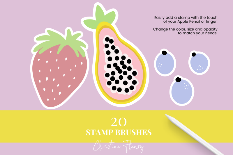 zutti-fruitti-procreate-stamp-brushes