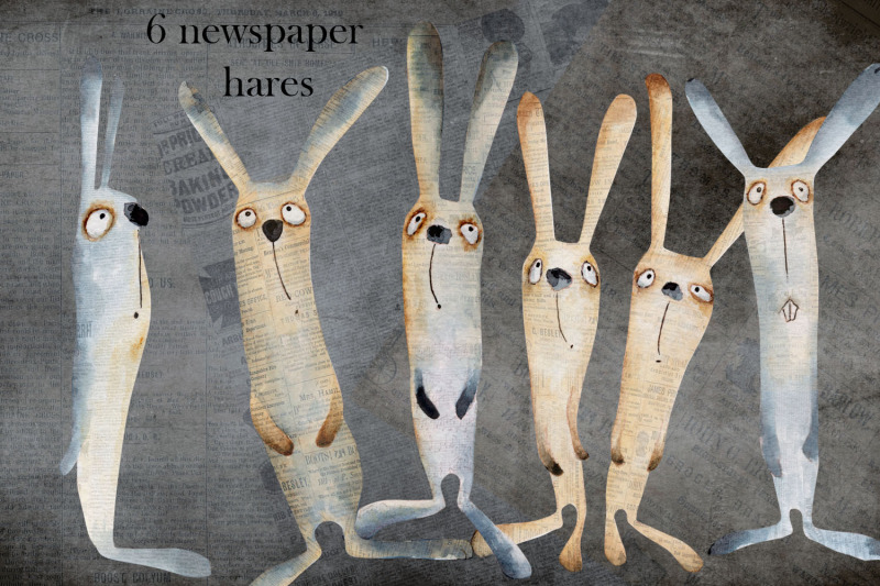 watercolor-hares-collection-png-psd-jpg