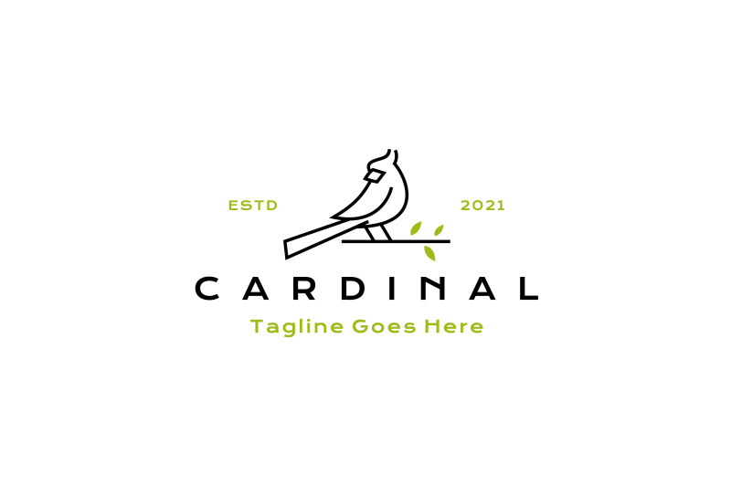 line-art-cardinal-bird-logo-design-illustration