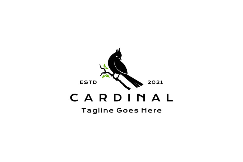 cardinal-bird-silhouette-logo-design-vector-illustration