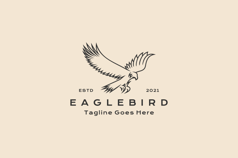 line-art-eagle-logo-design-vector-illustration