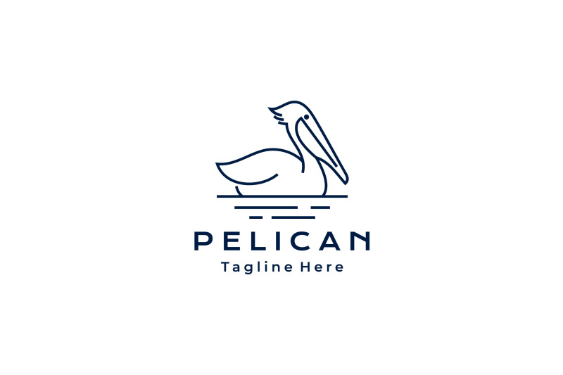 line-art-pelican-bird-logo-design-vector-illustration