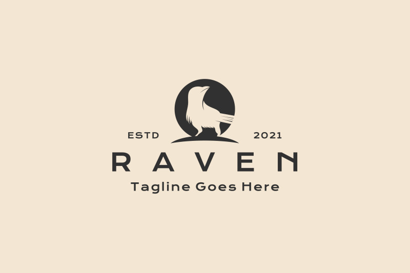 vintage-hipster-crow-raven-logo-design-vector-illustration