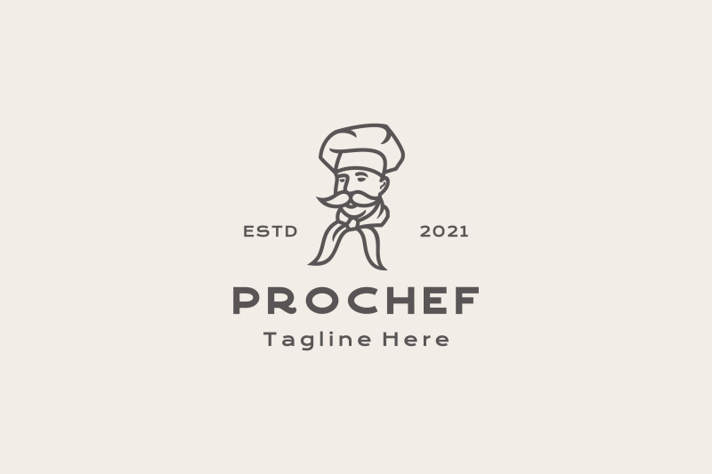 retro-chef-restaurant-cafe-bar-logo-design
