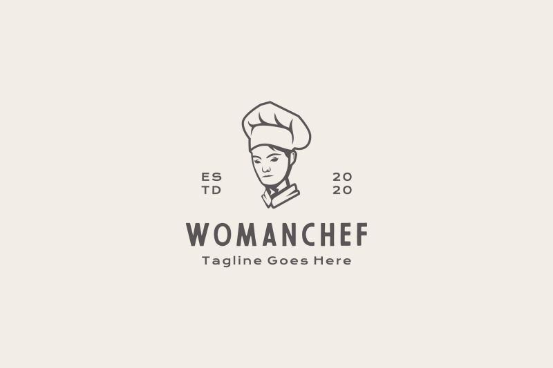 retro-woman-chef-restaurant-cafe-bar-logo-design