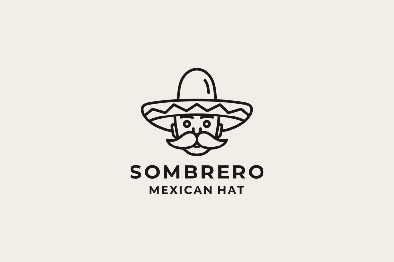mexican-man-with-hat-sombrero-logo-design