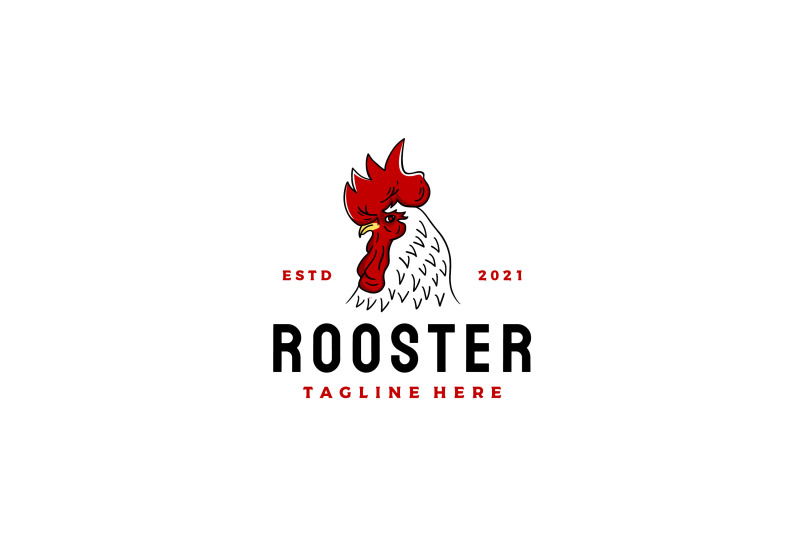 vintage-rooster-head-logo-design-vector