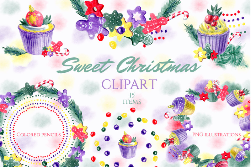 christmas-dessert-wreaths-sweet-clipart-cupcakes