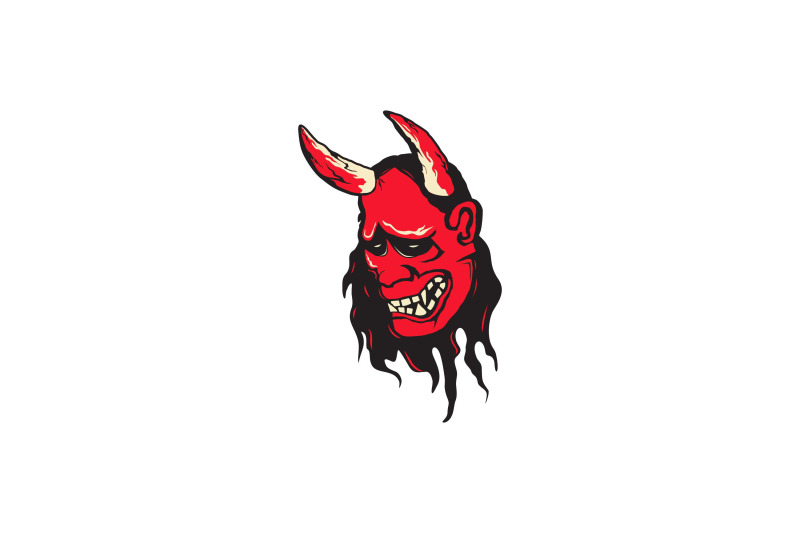 japanese-demon-oni-mask-logo-design