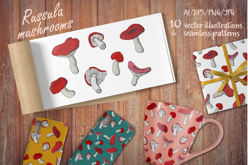 russula-mushrooms-collection