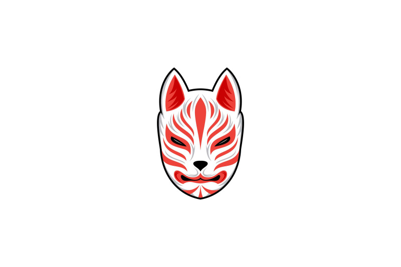 kitsune-mask-illustration-japanese-traditional-mask-logo
