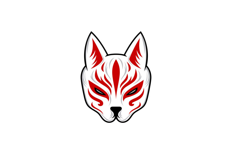 kitsune-mask-illustration-japanese-traditional-mask-logo