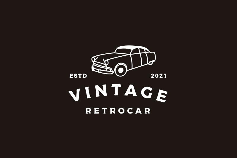 vintage-retro-line-art-car-logo-design-vector-illustration