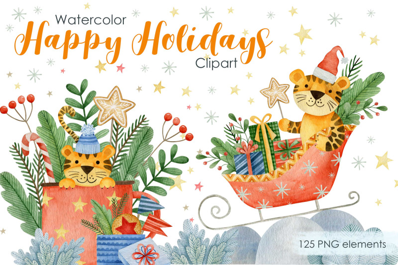 watercolor-happy-new-year-tigers-clipart