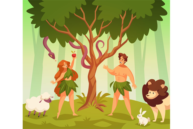 adam-and-eve-bible-story-scene-first-man-and-woman-in-garden-eden-kn