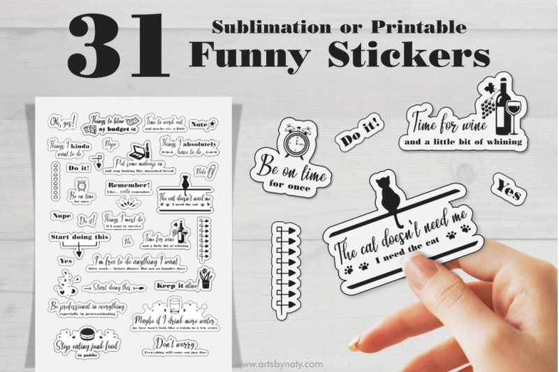 sublimation-or-printable-funny-stickers-for-planners