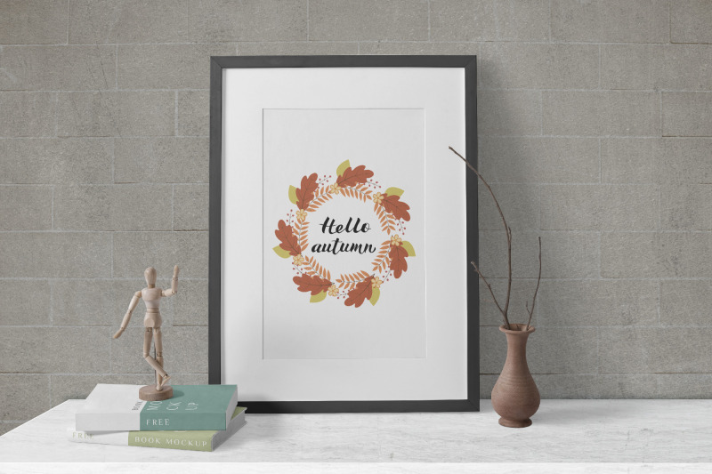 hello-autumn-lettering-in-wreath-with-colorful-leaves-and-flowers