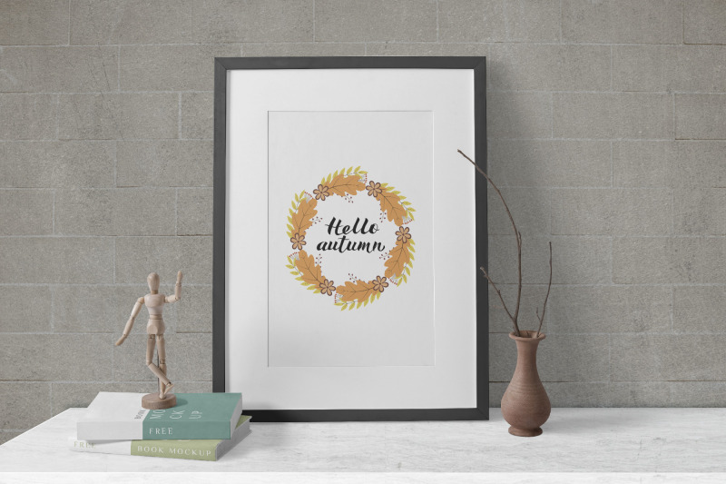 hello-autumn-lettering-in-wreath-with-colorful-leaves-and-flowers