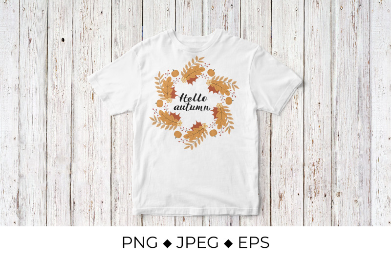 hello-autumn-lettering-in-wreath-with-colorful-leaves-pumpkins-nbsp-and-fl