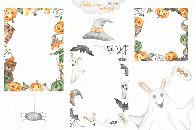 halloween-animals-watercolor