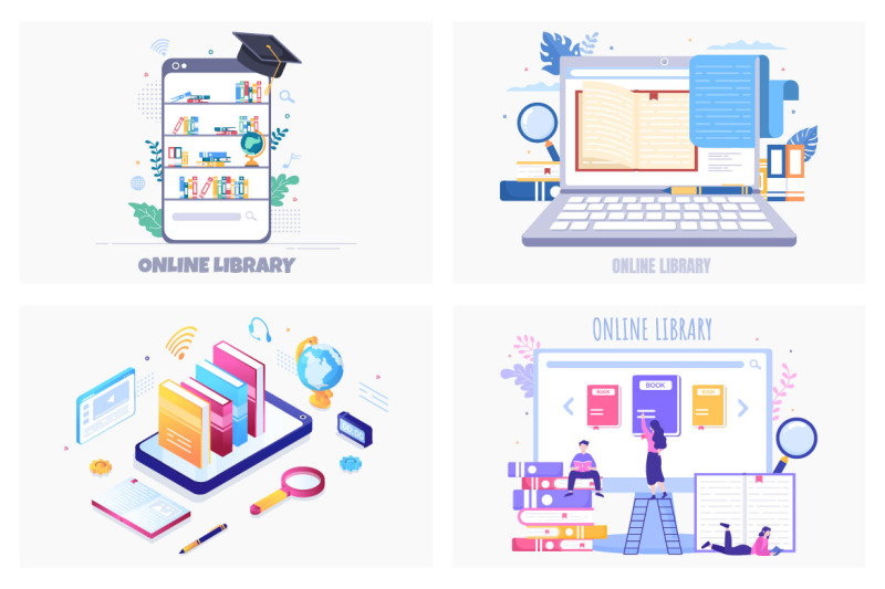 14-online-library-digital-education-illustration