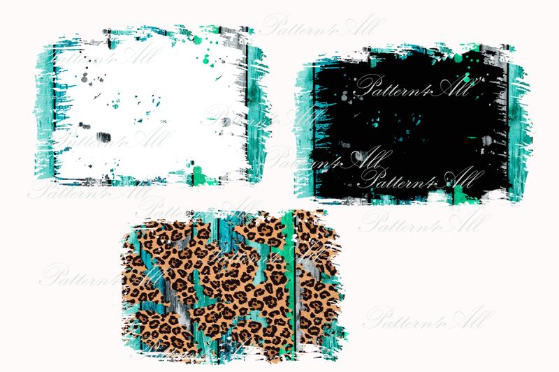 png-distressed-turquoise-wood-background-black-chalk-effect-leopard