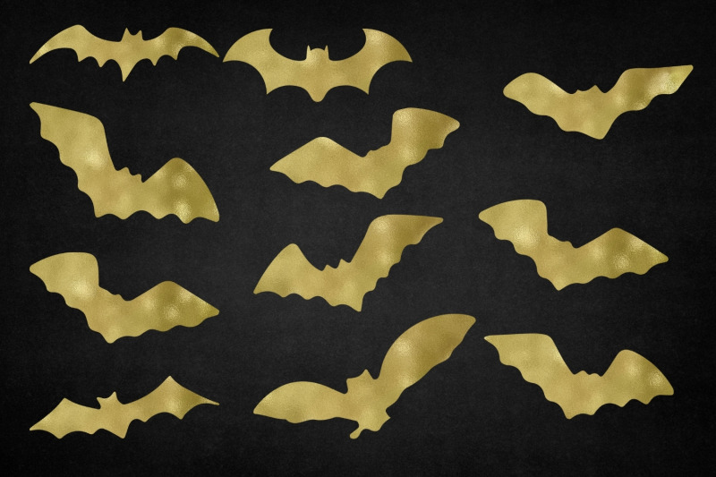 gold-halloween-bats-collection-halloween-bats