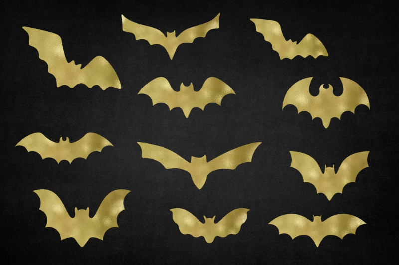 gold-halloween-bats-collection-halloween-bats