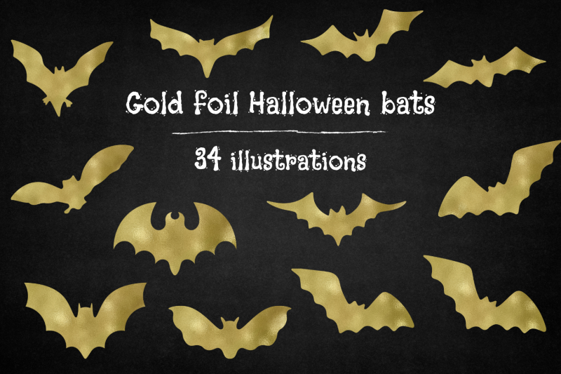 gold-halloween-bats-collection-halloween-bats