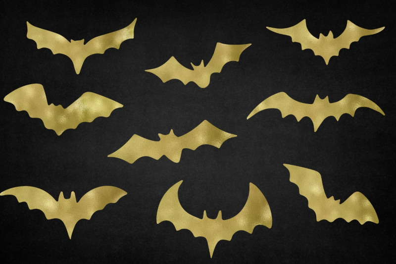 gold-halloween-bats-collection-halloween-bats