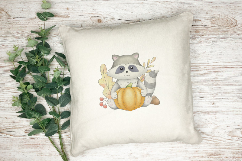 watercolor-illustration-raccoon-and-pumpkin-autumn-sub