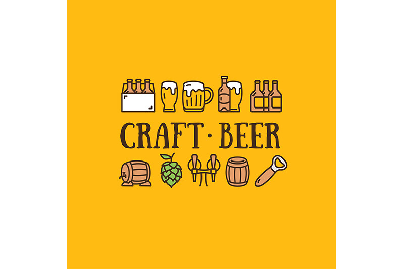 craft-beer-design-template-contour-lines-icon-concept-banner-card-vec