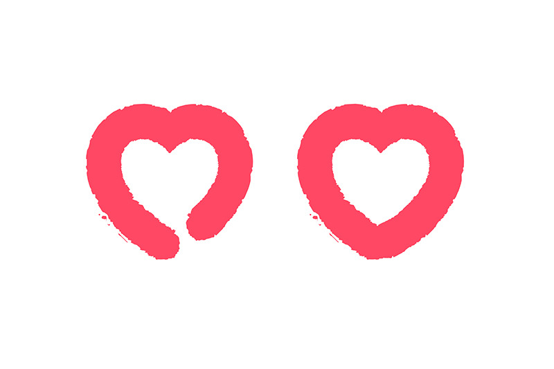 different-red-draw-heart-signs-set-vector