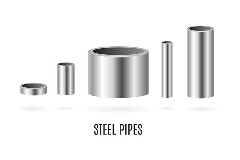 realistic-detailed-3d-steel-or-metal-pipes-set-vector