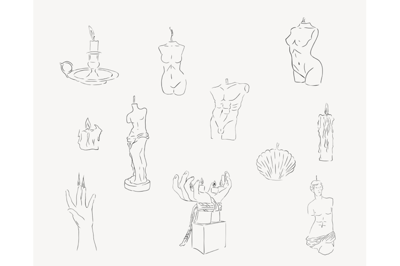 logo-elements-candle-design-aesthetic-elements-candle-clipart-body