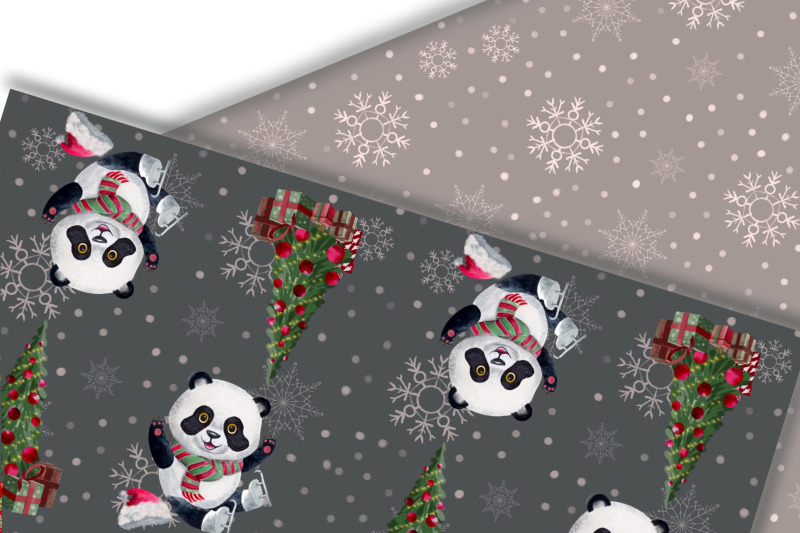 christmas-digital-paper-bag-funny-panda-seamless-pattern-christmas-pa