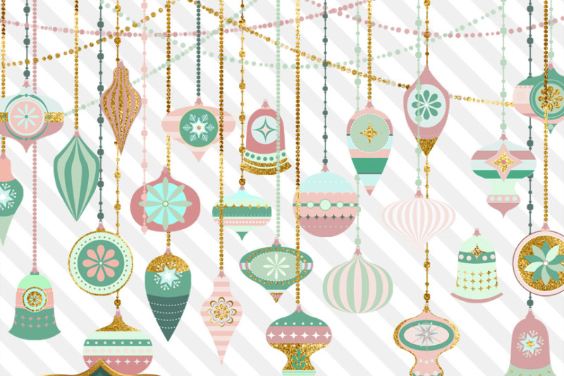 mint-and-gold-christmas-ornaments