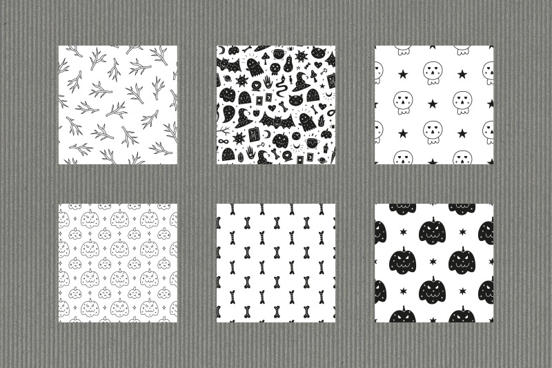 halloween-black-and-white-seamless-patterns-big-pack