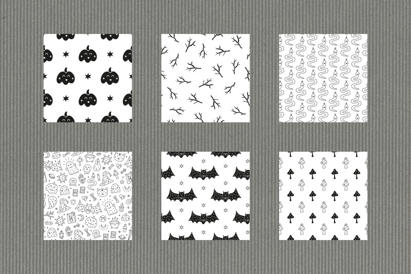 halloween-black-and-white-seamless-patterns-big-pack