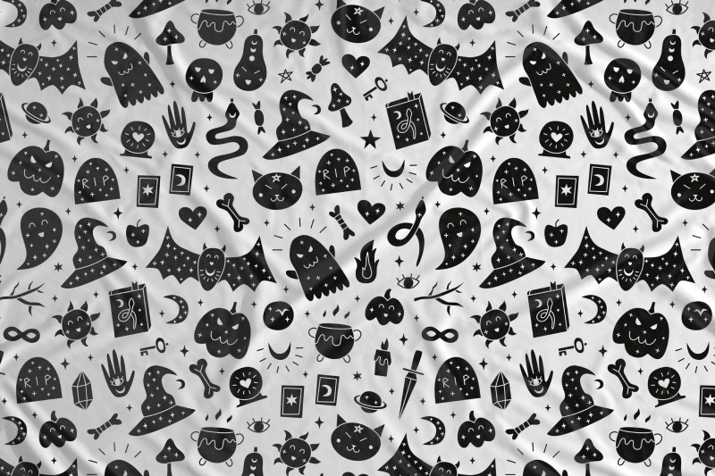 halloween-black-and-white-seamless-patterns-big-pack