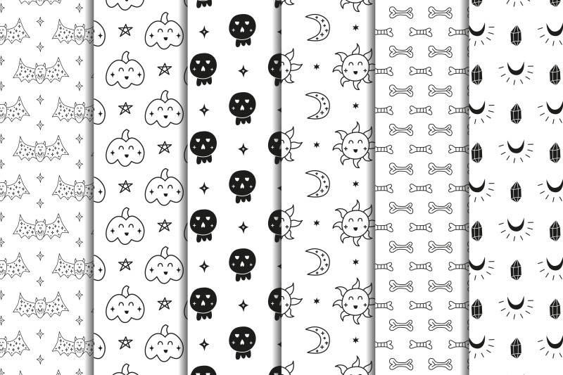 halloween-black-and-white-seamless-patterns-big-pack